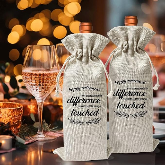 Retirement Wine Bag For Retirement Parties, Best Friend Colleagues Coworker Boss Retirees, Retired Gift Idea Wine Bag, Happy Retirement Party Decorations