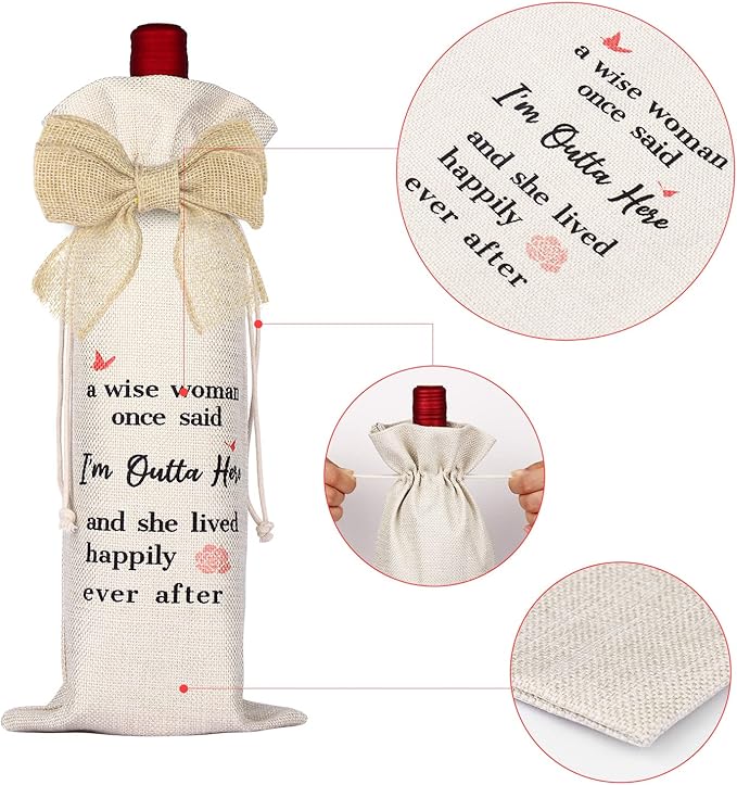 OXYEFEI Wine Gift Bag, Personalized custom bag with text, Engagement Gifts for Women, Wedding Gift for Couples