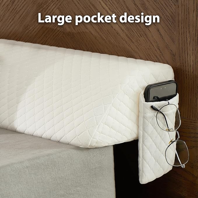 Queen Size Bed Wedge Pillow for Headboard Gap,60"x10"x6" Bed Gap Filler(0-8") Between Headboard and Mattress,Stop Loosing Your Pillows