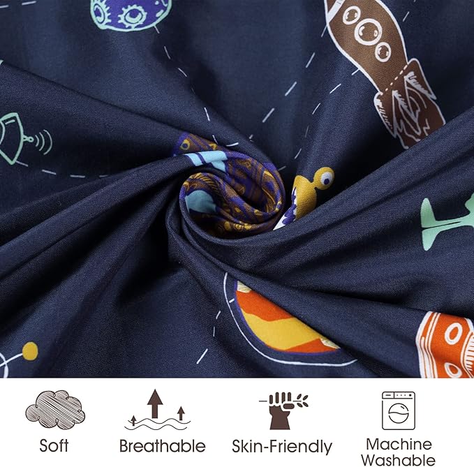 PHF Soft Mini Crib Sheet Set, 2 Pack Silky Comfy Pack N Play Sheets for Boys Girls, Universal Fit for Pack N Play, Playard and Mini Crib Mattresses, Space