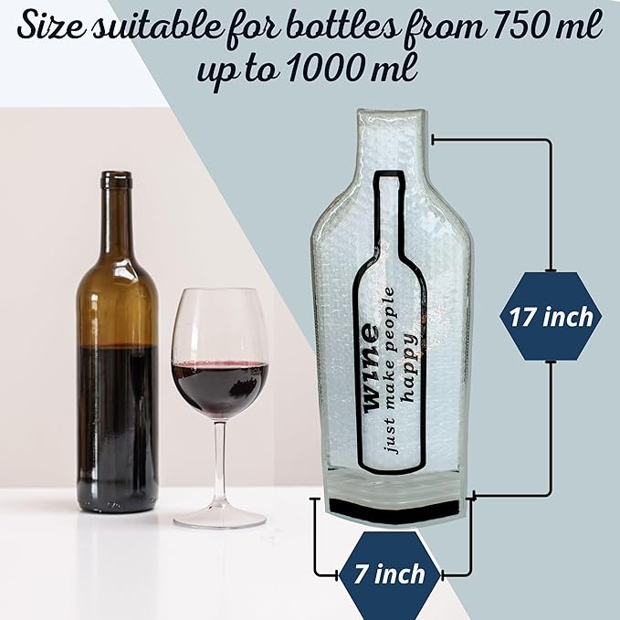 WINEGUARD PRO: [Ultimate 4-Layer] Wine Bottle Protection for Travel. Perfect for Wine Lovers - Durable & Reusable Wine Bags for Travel, Wine Travel Bag Airplane Approed. Pack 5 Set (10 pcs)