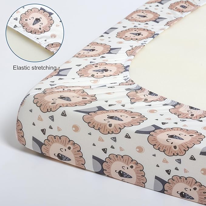 Pack n Play Fitted Sheet. 2 Piece Mini Crib Sheet. Elastic Playard Sheet. Portable Sheet Set. Elastic Convertible Playard Set. Compatible with Graco Pack n Play (Whale and Lion)