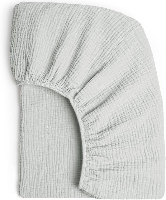Lulu moon Muslin Crib Sheet Fitted Crib Mattress Sheet for Boys and Girls, 28"x 52" Gentle Gray