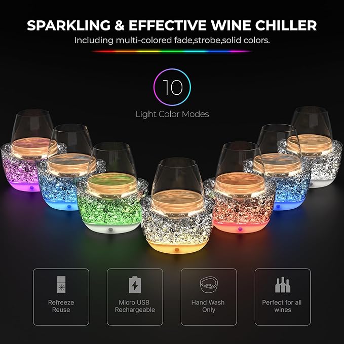 Wine Glass Chiller Wine Chiller Keep the Chill in Your Glass-Wine Cooler (YELLOW)