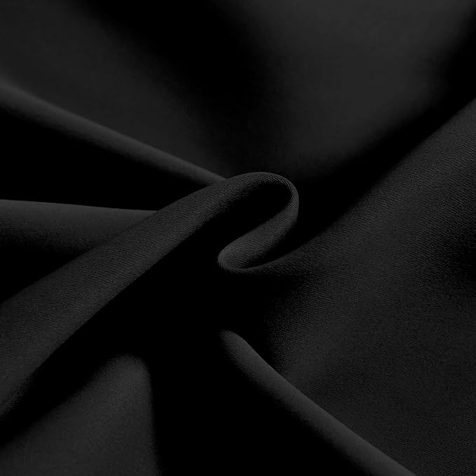 Black Valance for Windows 42x18 Inch Solid Thermal Insulated Blackout Rod Pocket Kitchen Short Curtain Toppers Valance for Bathroom Living Room 2 Panels