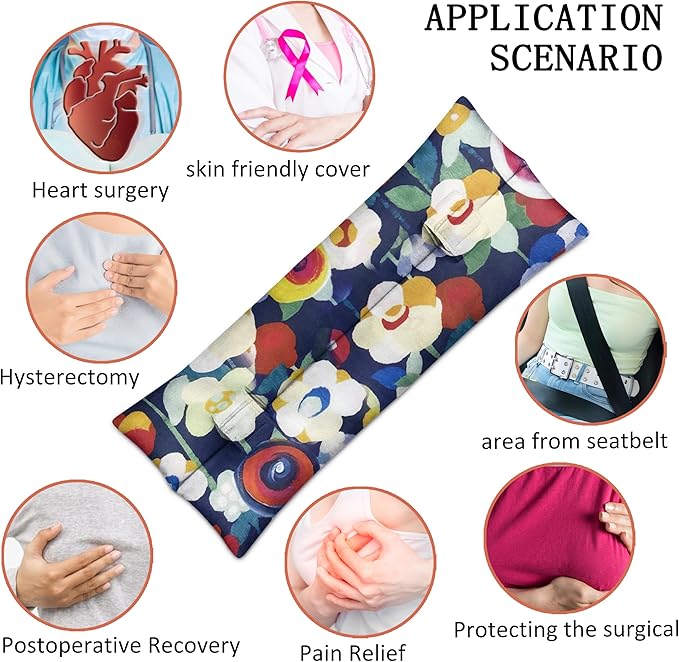 Mastectomy Pillow, Hysterectomy Pillow, Post Heart Surgery Seatbelt Pillow, C Section Recovery Pillow, Port Pillow for Chemo Patients, Pacemaker Seatbelt Protection, Breast Cancer Gifts for Women