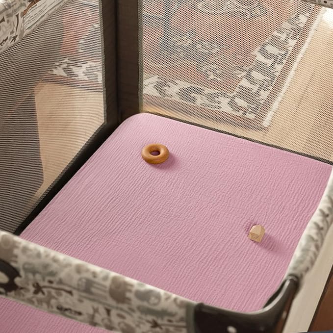 Mini Crib Sheets Muslin: Pack and Play Sheets for Boys and Girls - Cotton Fitted Crib Sheet for Pack N Play Mattress and Playard 2Pack 24"x38"