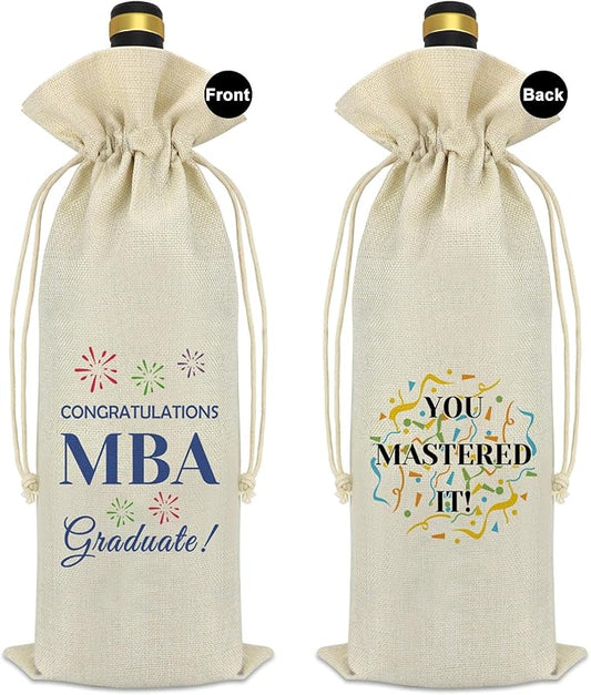 Graduation Gift for Master of Business Administration Degree Students Graduation Party Decorative Wine Bag Masters Degree Gift MBA Graduation Gifts for Best Friend Daughter Cousin Sister Graduate Gift