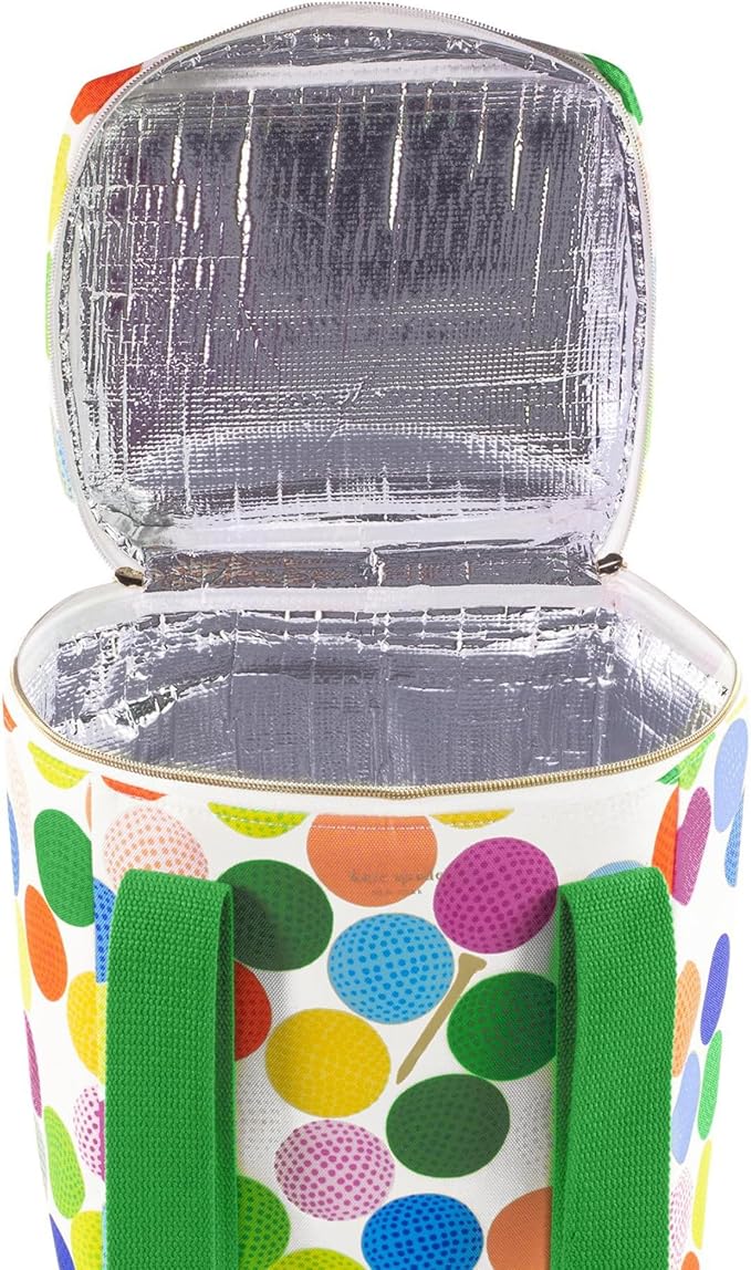 Kate Spade New York Wine Cooler Bag, Insulated Bag for Picnics, 4-Bottle Wine Tote, Large Capacity Soft Cooler, Mini Golf