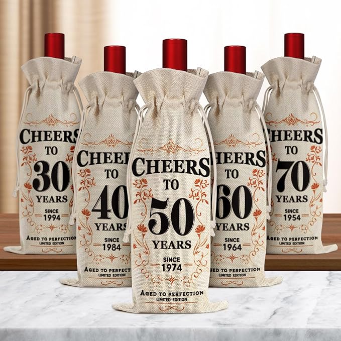 SpringWhisper 40th Birthday Gifts for Women Men Back in 1984 Birthday Gift 40 Years Old Gift Birthday Decoration Wine Bag Gift for Her Him Wine Gift Bag 40th Turning 40