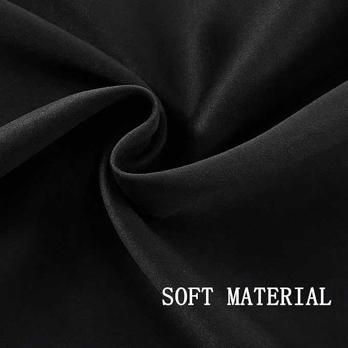 Black Valances for Windows for Kitchen Blackout Thermal Insulated Curtain Valance for Bathroom/Office Short Straight Drape Valance for Bedroom Kids Room 52 Inch Wide by 18 Inch Long 1 Panel