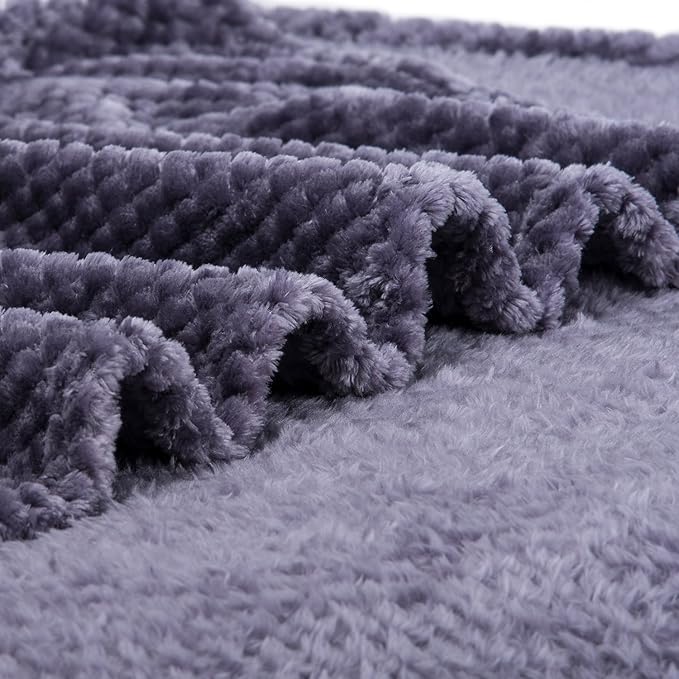 Fuzzy Blanket or Fluffy Blanket for Baby Girl or boy, Soft Warm Cozy Coral Fleece Toddler, Infant or Newborn Receiving Blanket for Crib, Stroller, Travel, Decorative (40Wx60L, M-Grape Purple)