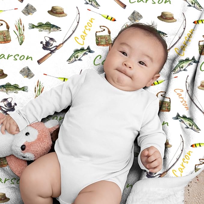 Custom Fishing Blankets and Throws,Fishing Gifts, Gifts for Fisherman,Custom Fish Blankets Fishing Gift for Man, Fish Hunter Gifts Throw Blanket, Fathers Day Fishing Gifts for Men,Queen Size-60"x80"