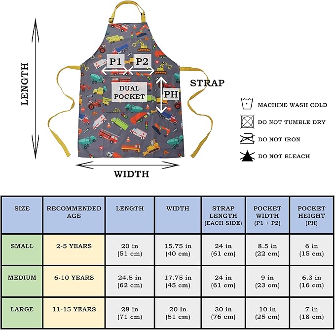 Kids Apron - cooking, gardening, artist, painting, cleaning, baking, pottery, chef, kitchen - gift boys, girls