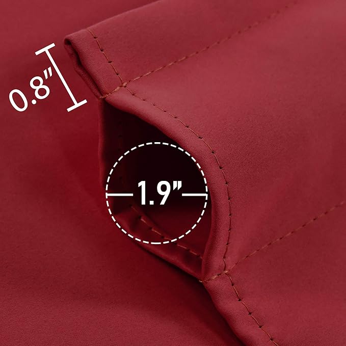 Red Valance for Windows 72x18 Inch Solid Thermal Insulated Blackout Rod Pocket Kitchen Short Curtain Toppers Valance for Bathroom Living Room 1 Panel