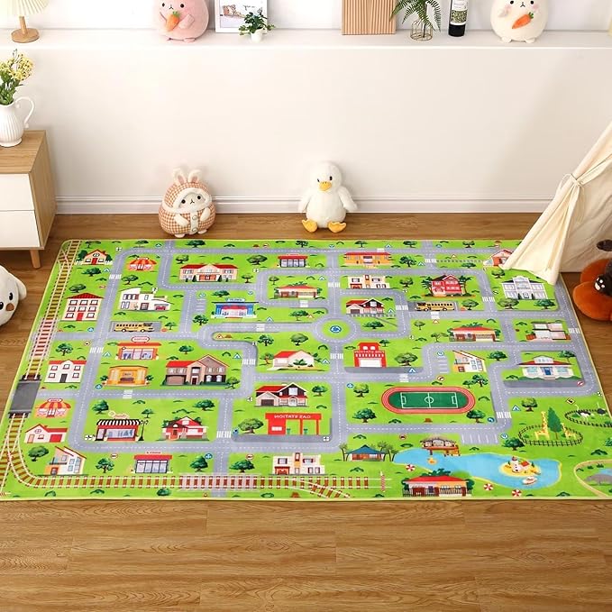 Kids Rug 3x5 Rug Baby Floor Mat Kids Educational Rug Area Rug for Classroom Play Mats for Babies and Toddlers Nursery Rug Kids Room Rugs for Bedroom Carpet Car Rug