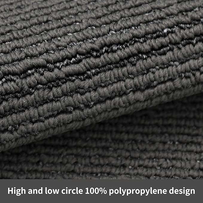 COSY HOMEER 20x30 Inch/20X48 Inch Kitchen Rug Mats Made of 100% Polypropylene Strip TPR Backing 2 Pieces Soft Kitchen Mat Specialized in Anti Slippery and Machine Washable,Grey
