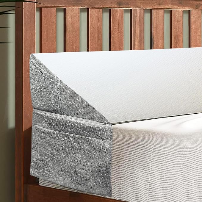 VVZ Bed Gap Filler King Bed Wedge Pillow for Headboard Gap Mattress Gap Filler Triangle Pillow Wedge for Headboard Gap, 30D Memory Foam Wedge Pillow Stopper with 2 Side Big Pocket (76"×10"×6")