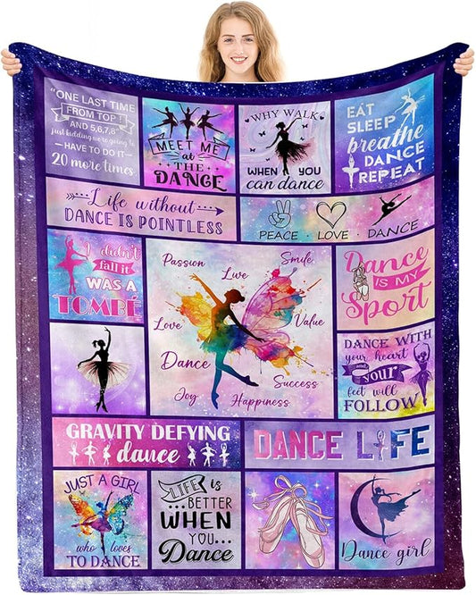 Dance Gifts for Girls, Gifts for Dancers, Dance Blanket, Dancer Gifts for Girls Teens, Ballet Blanket Gymnastics Blanket on Christmas Birthday Thanksgivings 50x60 in