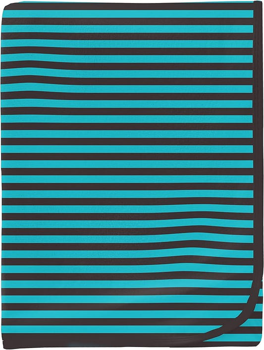 KicKee Print Swaddle Blankets, Silky Soft Baby Blanket, 40” x 29” (Rad Stripe - One Size)