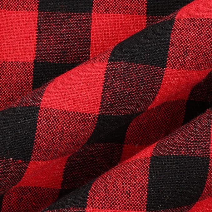Buffalow Plaid Cloth Napkins, Check Napkins,Cloth Napkins,Cotton Napkins,Dinner Napkins Cloth,Dinner Napkins,Cloth Napkins Set of 12 Cotton,Napkins Cloth,Cloth Napkins cotton- 18x18 Red Black