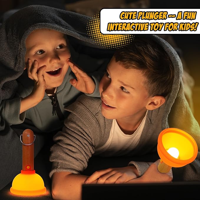 Funny Gifts for Kids, Plunger-Shaped Night Light, Weird Lamp Gifts Bedside Lamp for Nursery, ABS+SIL, Touch Control, Portable and Rechargeable for Breastfeeding Toddler Baby Kids Decor