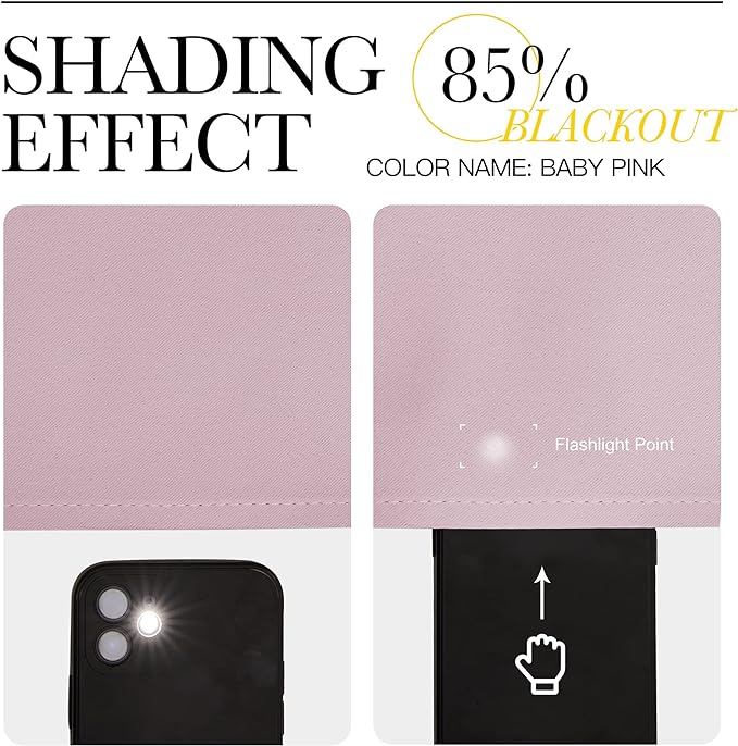 NICETOWN Blackout Curtain Panels for Girls Room, Nursery Essential Thermal Insulated Solid Grommet Top Blackout Drapes (Baby Pink=Lavender Pink, 1 Pair, 34 x 63 Inch)