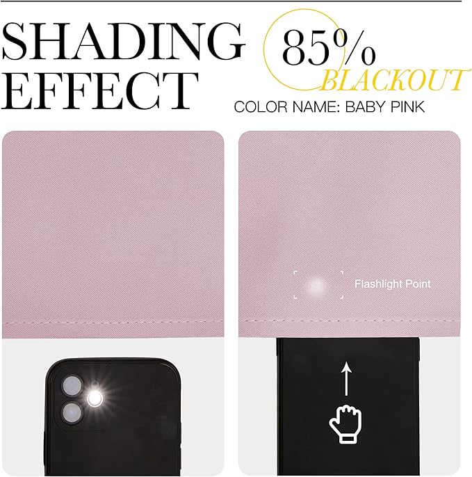 NICETOWN Nursery Essential Thermal Insulated Solid Grommet Top Blackout Curtains/Drapes (1 Pair, 42 x 84 inches, Baby Pink)