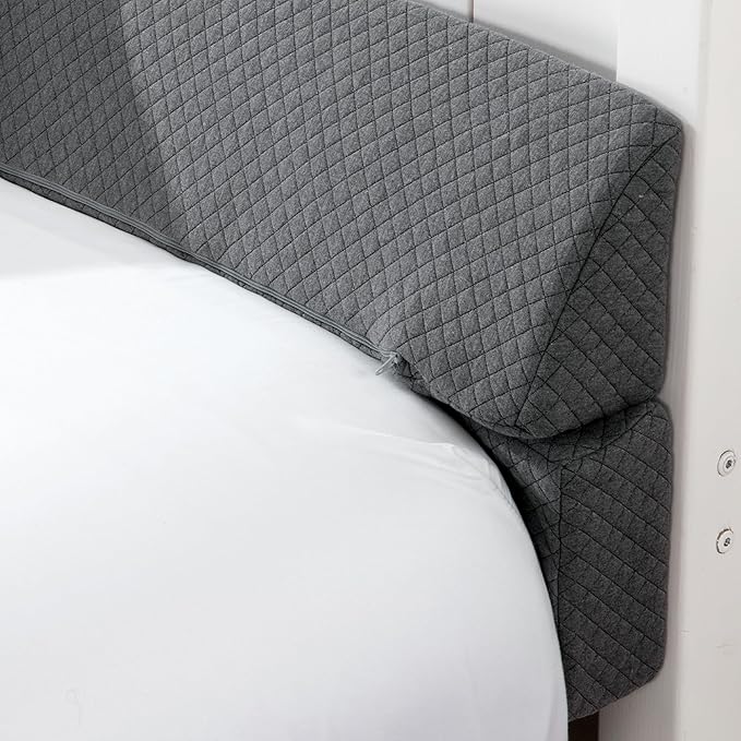 HOMBYS Wedge Pillow Headboard for Bed Gap,Foldable Bed Wedge Gap Filler Full Size,Matterss Gap Filler,Multi Functional Bed Crack Pillow, Fill The Gap (0-7") Between Your Headboard and Mattress,Grey