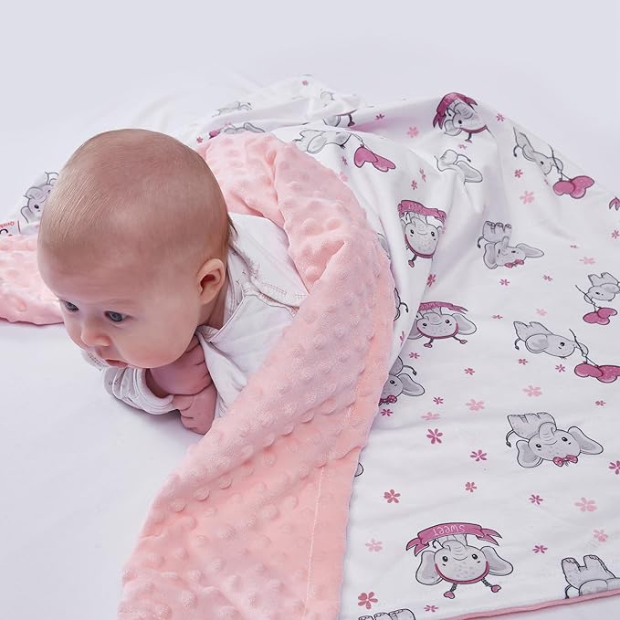 Baby Blanket for Boys Girls Super Soft Blanket,Fluffy Warm Lightweight Baby Receiving Blankets,Double Layer with Dotted Backing for Toddler Nursery (Elephant, 30 * 40inch)