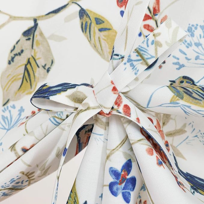 Leeva Balloon Shade Curtains Valances for Kid's Room, Birds Print Semi Blackout Small Drapes Adjustable Curtains for Cafe Studio, 42x63 in, One Panel, Blue