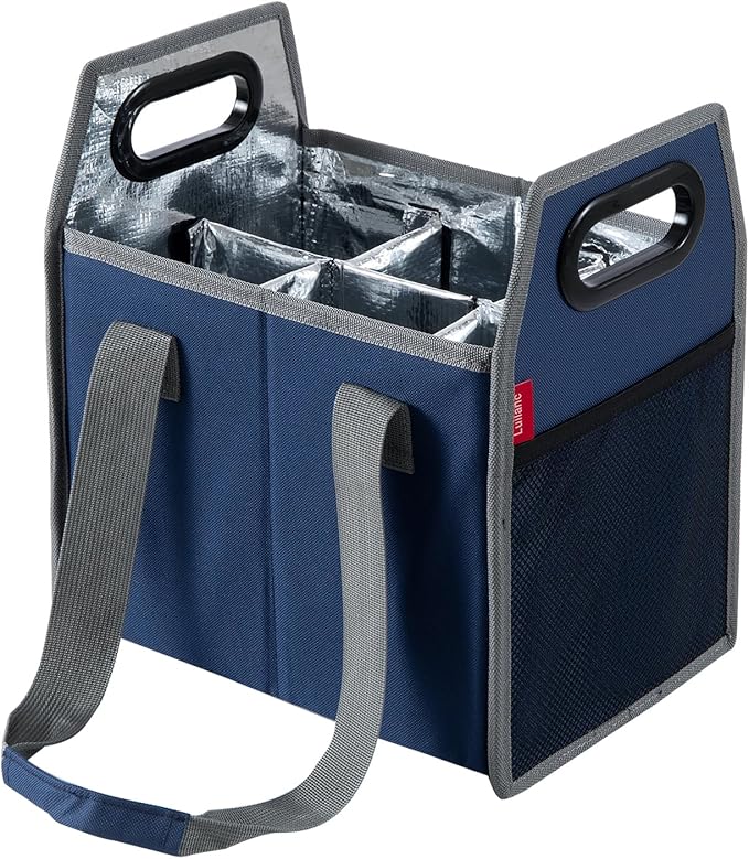 Bottle Wine Carrier Collapsible 6 Bottle Storage Box Reusable Portable Wine Bottle Carrier Case for Tote Bag Moving, Vacation Bottle Caddy Grocery Shopping Wine Tasting Accessory