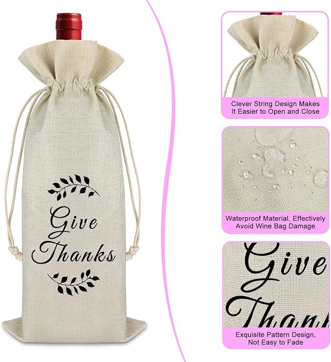 Graduation Appreciation Gifts for Teacher Wine Bag Thank You Gift for Coach Graduation Farewell Gift for Friends Classmates Wine Gift Bag Retirement Gift for Women Men Drawstring Wine Wrap Bag