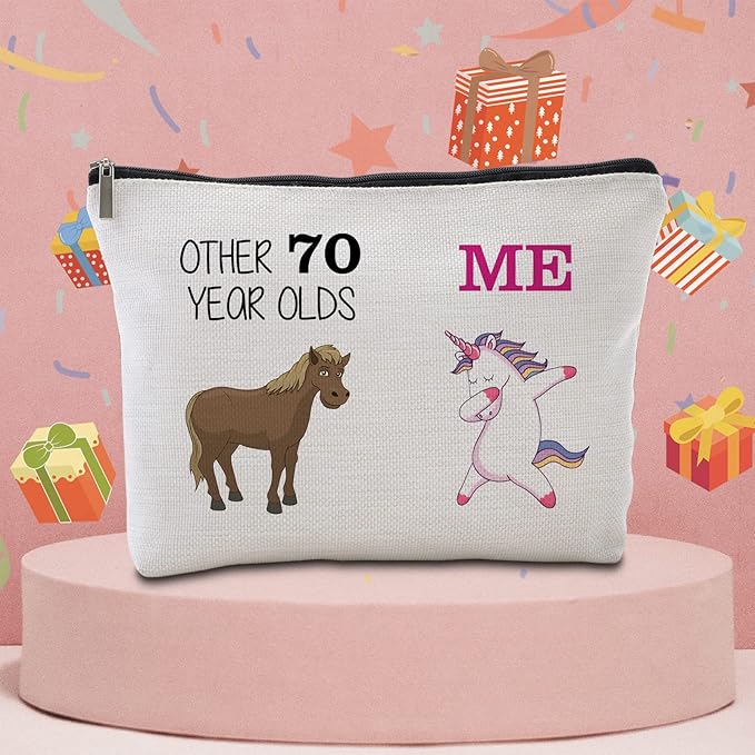 70th Birthday Gifts Women Travel Makeup Bag Funny Unicorn Gift Bag Other 70 Year Old Me Unicorn Best 70 Birthday Decorations for Her 70th Birthday Gift Ideas