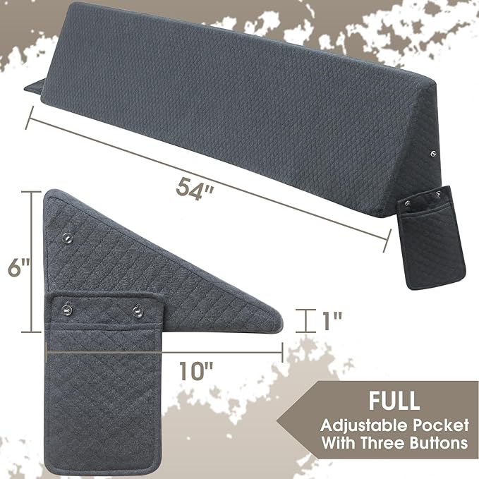 Wedge Pillow Headboard/Bed Wedge Pillow for Headboard/Bed Gap Filler Full (54"x10"x6"), Bolster Bed Mattress Wedge Pillow for Sleeping, Headboard Pillow for Gap (0-8") Between Bed and Wall