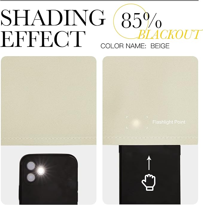 NICETOWN Beige Room Darkening Curtains 108" Long for Boho Farmhouse Home Decoration, 55" Wide, Set of 2, Window Treatment Total Privacy Drape Panels for Bedroom Living Room Guest Room