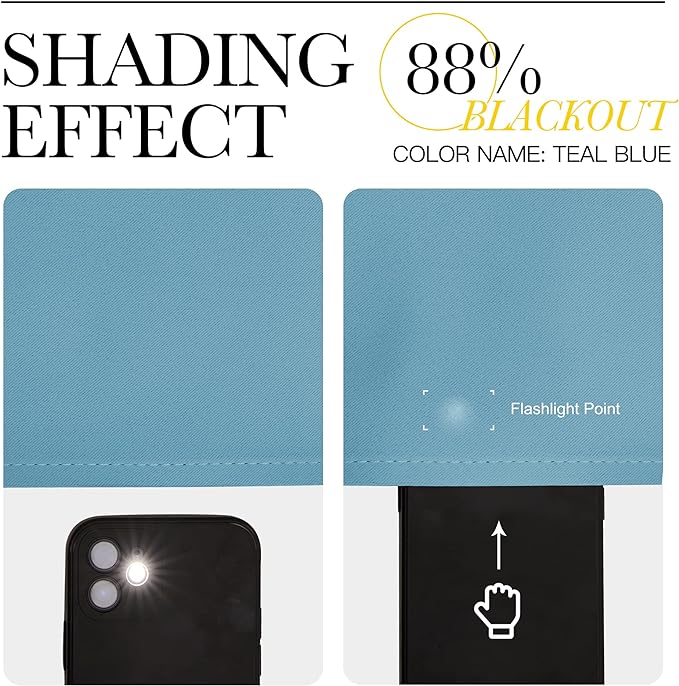 NICETOWN Window Treatment Thermal Insulated Solid Grommet Room Darkening Curtains/Drapes for Bedroom (Set of 2 Panels, 42 by 63 inches Long, Teal Blue=Light Blue)