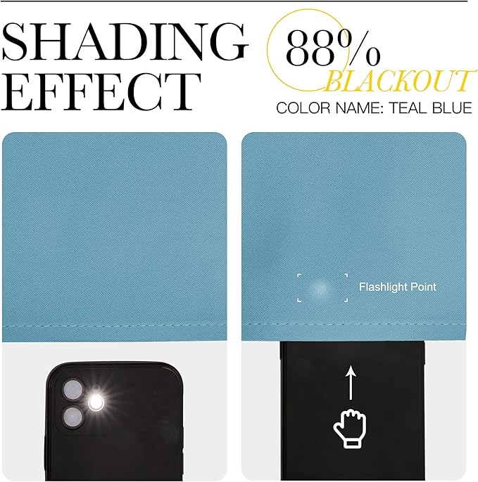 NICETOWN Thermal Insulated Curtains Blackout Draperies, Window Treatment Solid Grommet Room Darkening Drape Panels for Bedroom (Teal Blue, Set of 2 Panels, 34 by 63 inches Long)