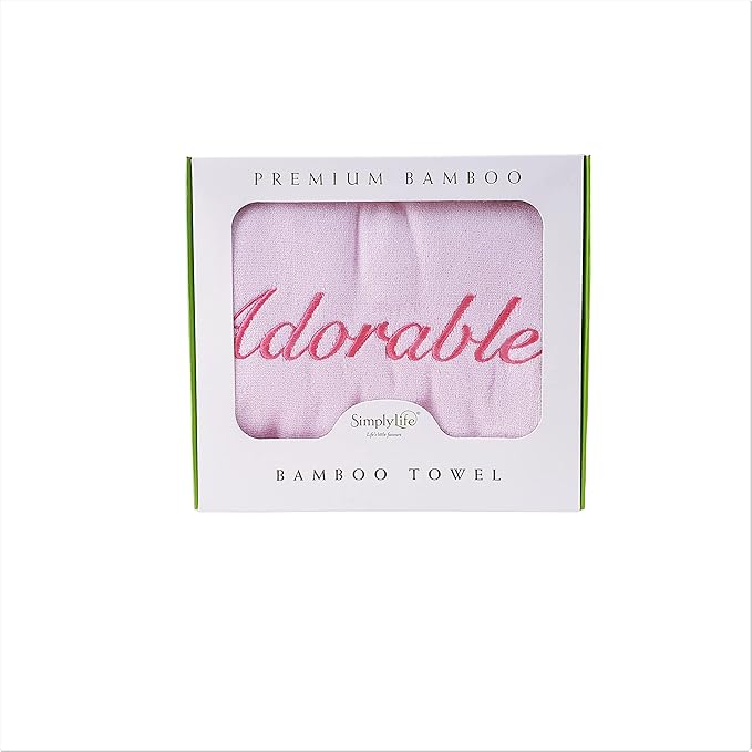 Ultra Soft and Plush Embroidered Kids Towel Made Bamboo Viscose (Box Pack) - Highly Absorbent 48 * 24 in with a Tight 500 GSM Weave (SLTW-288AP)