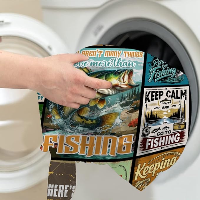 Fish Blanket,Fishing Gifts for Men,Fishing Lovers Blanket Gift,Fathers Day Fishing Gifts for Men,Gifts for Fisherman,Dad,Boys,Birthday Gifts for Men Who Love Fishing Throw Blankets,Teens Size-50"x60"