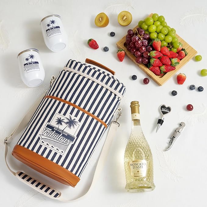 AW BRIDAL Personalized Gifts for Women Funny Birthday Gifts for Sister Mother's Day Gifts - Not A Day Over Fabulous Wine Cooler Bag with Tumblers