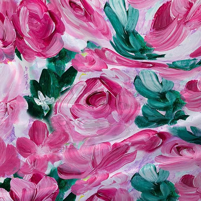 AILONEN Rose Shower Curtain,Large Group of Roses Waterproof Fabric Shower Curtain Set for Girls Kids Teens, 72" W*96" H Oil Painting Rose Theme Bathroom Decor