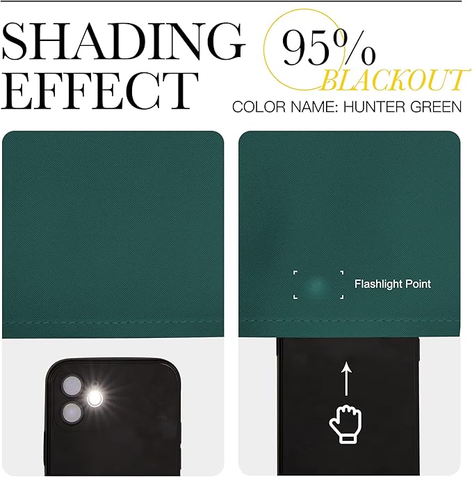 NICETOWN Thermal Insulated Solid Grommet Blackout Curtains/Drapes/Panels for Dining Room (Hunter Green, 1 Pair, 42 by 63-Inch)