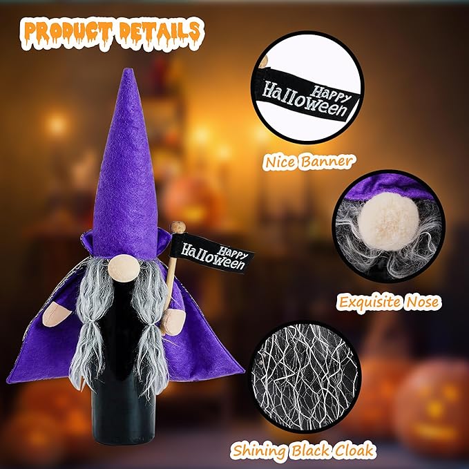 JOYEONDEF 2 Pieces Halloween Wine Bottle Cover Decorative Dracula Halloween Wine Cover Halloween Party Table Gifts