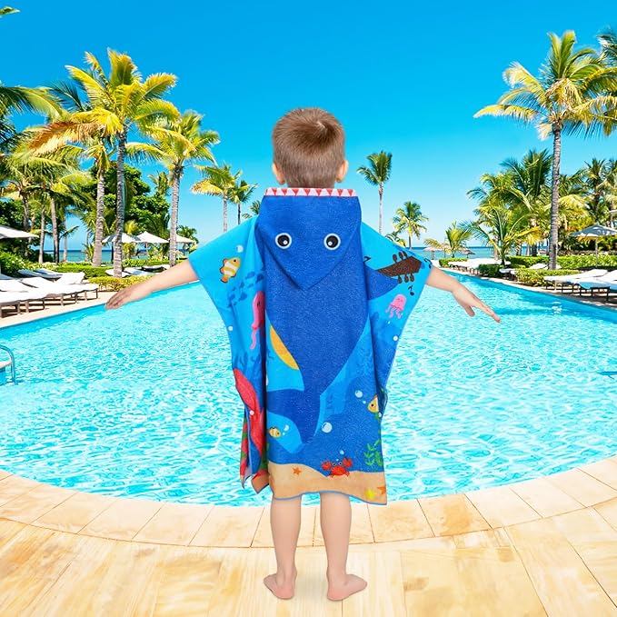 Kids Beach Towels Baby Towels with Hood Toddler Pool Towel Large Bath Towels for Boys and Girls for Travel Shower Swimming