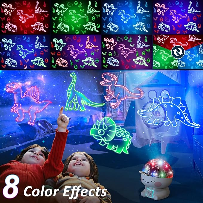 Dinosaur Night Light for Kids Room,Girl Dinosaur Toy,Dino Projection Kids Toys for 1-12 Year Olds Girls.Birthday Holiday Chirstmas Dinosaur Gifts for 3-8 Year Old Girls,Girls Room Decoration