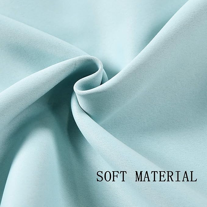 Aqua Valances for Kitchen Windows - Room Darkening Valances for Window with Grommet 100 by 18 Inch,1 Panels 100W x18 L