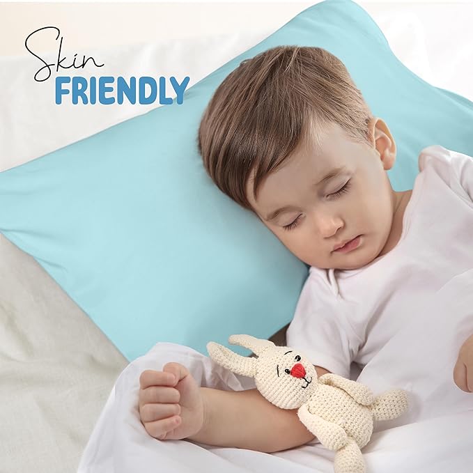 Utopia Bedding Toddler Pillow Cases - 2 Pack - Envelope Closure - Soft Brushed Microfiber Fabric - Shrinkage and Fade Resistant Pillow Covers 14 X 20 Inches (Toddler, Spa Blue)