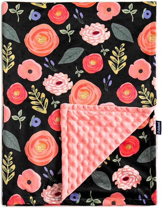 Baby Blanket for Boys Girls Super Soft Blanket,Fluffy Warm Lightweight Baby Receiving Blankets,Double Layer with Dotted Backing for Toddler NurseryQSTEHEML Baby Blankets (Flower, 30*40inch)