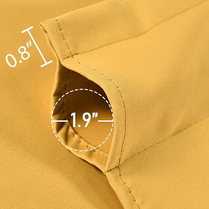 Gold Yellow Valance for Windows 60x18 Inch Solid Thermal Insulated Blackout Rod Pocket Kitchen Short Curtain Toppers Valance for Bathroom Living Room 1 Panel